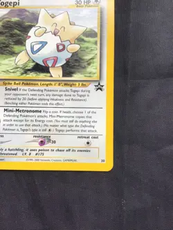 Pokemon Cards: Wizards Black Star Promo: Togepi 30 - Image 4