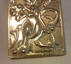 1999 Pokemon Gold Colored Mewtwo Metal Trading Card Medallion FREE US SHIPPING - Image 2