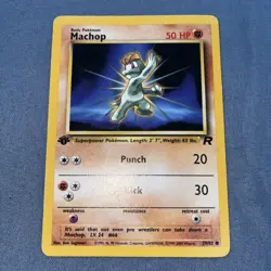 Pokemon TCG Machop 59/82 Team Rocket Regular First Edition Vintage Rare - Image 2