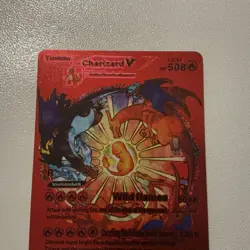 Pokemon CHARIZARD V Red Foil Fan Art Display Card, HP 508 NM - Image 3