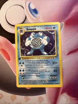 Base Set 1st Edition Holo Poliwrath Pokemon 13/102 German Quappo HP - Image 1