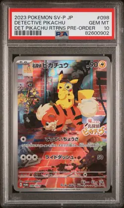 2023 POKEMON JAPANESE SV-P PROMO DETECTIVE PIKACHU #098 PSA 10 - Image 1
