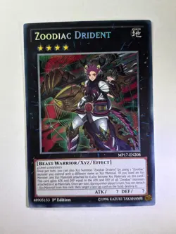 Zoodiac Drident MP17-EN208 Secret Rare 1st Edition YuGiOh Card NM - Image 1
