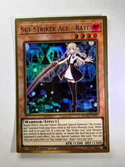 Sky Striker Ace - Raye MGED-EN017 Gold Rare 1st Edition YuGiOh Card NM - Image 1
