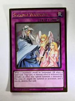Solemn Warning PGL2-EN068 Gold Rare 1st Edition YuGiOh Card NM - Image 1