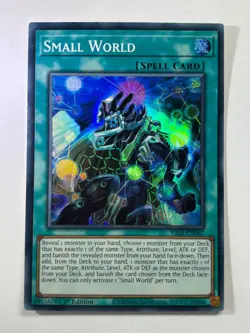 Small World RA01-EN067 Super Rare 1st Edition YuGiOh Card NM - Image 1