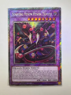 Starving Venom Fusion Dragon RA04-EN272 Platinum Secret Rare 1st YuGiOh Card NM - Image 1