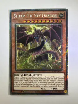 Slifer the Sky Dragon RA03-EN244 Platinum Secret Rare 1st Edition YuGiOh Card NM - Image 1