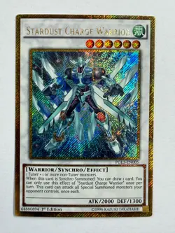 Stardust Charge Warrior PGL3-EN005 Gold Rare 1st Edition YuGiOh Card NM - Image 1