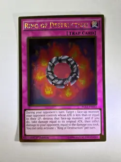 Ring of Destruction PGL2-EN063 Gold Rare 1st Edition YuGiOh Card NM - Image 1