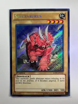 Sabersaurus LCJW-EN143 Secret Rare 1st Edition YuGiOh Card NM - Image 1