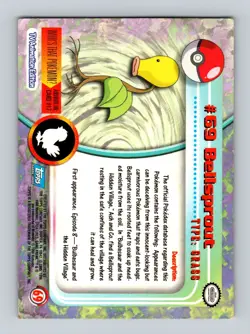 #69 Bellsprout Topps Pokemon Card Tv Animation Edition Blue Logo - Image 2