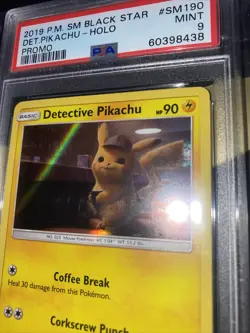 2019 PIKACHU (HOLO) POKEMON DETECTIVE PIKACHU MOVIE PROMO CARD PSA 9 - Image 2