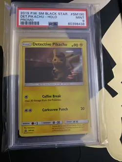 2019 PIKACHU (HOLO) POKEMON DETECTIVE PIKACHU MOVIE PROMO CARD PSA 9 - Image 3