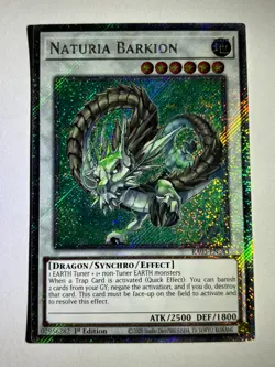 Naturia Barkion RA03-EN243 Platinum Secret Rare 1st Edition YuGiOh Card - Image 1