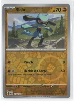 Pokemon Scarlet & Violet 113/198 Riolu Reverse Holo - Image 1
