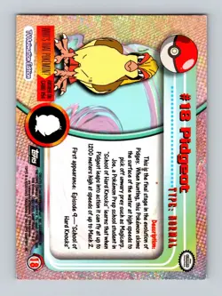 Pidgeot #18 Topps Pokemon Card Tv Animation Edition Blue Logo - Image 2