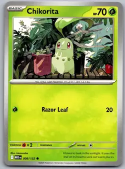 Chikorita 008/132 Common Mega Evolution Pokemon Near Mint - Image 1