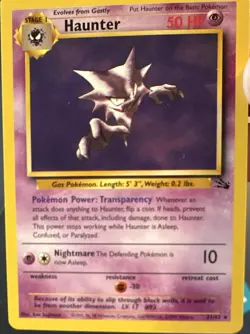 Wizards Pokemon TCG Haunter 21/62 Fossil Regular Unl Eng 1999 50HP-6 - Image 1
