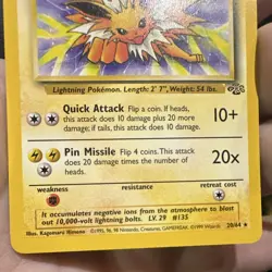 Wizards Pokemon TCG Jolteon 20/64 Jungle English 1999 70HP Unlimited - Image 5