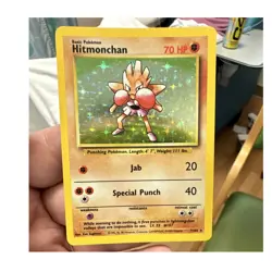 Wizards Pokemon TCG Hitmonchan 7/102 Base Set Holo Rare English 1999 70HP - Image 1