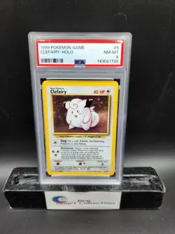 1999 POKEMON GAME CLEFAIRY-HOLO BASE SET UNLIMITED 5/102 PSA 8 NM-MT WOTC - Image 1