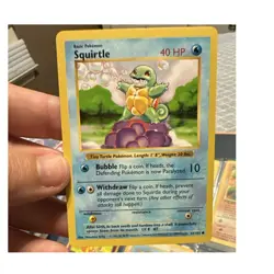 Wizards Pokemon TCG Squirtle 63/102 Base Set Unl English 1999 40HP-2 - Image 1