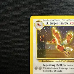 LT. SURGE'S FEAROW 7/132 HOLO RARE GYM HEROES POKEMON UNLIMITED HOLO MP - Image 2