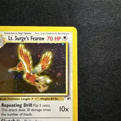 LT. SURGE'S FEAROW 7/132 HOLO RARE GYM HEROES POKEMON UNLIMITED HOLO MP - Image 3