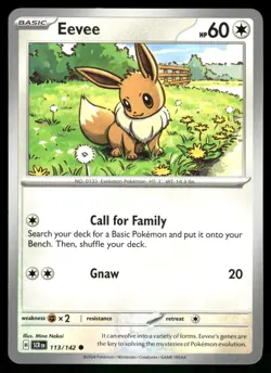 Eevee 113/142 Common Stellar Crown Pokemon Near Mint - Image 1