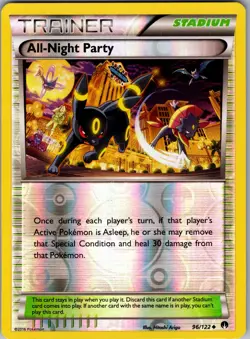 All-Night Party 96/122 Uncommon BREAKpoint Pokemon Reverse Holo Near Mint - Image 1