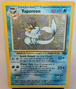 Pokemon TCG Jungle Vaporeon 12/64 Unlimited Edition Holo Rare English 1999 80HP - Image 1