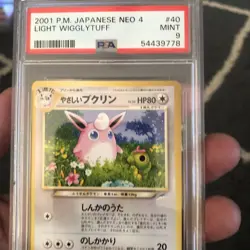 2001 pokemon japanese neo 4 light wigglytuff PSA 9 low pop - Image 2