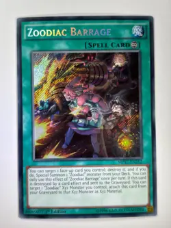 Zoodiac Barrage MP17-EN212 Secret Rare 1st Edition YuGiOh Card - Image 1