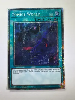 Zombie World RA03-EN205 Platinum Secret Rare 1st Edition YuGiOh Card NM - Image 1