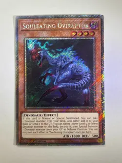 Souleating Oviraptor RA04-EN288 Platinum Secret Rare 1st Edition YuGiOh Card NM - Image 1