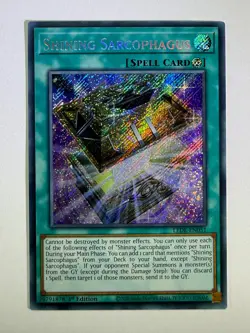 Shining Sarcophagus LEDE-EN051 Secret Rare 1st Edition YuGiOh Card NM - Image 1