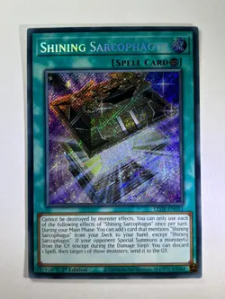 Shining Sarcophagus LEDE-EN051 Secret Rare 1st Edition YuGiOh Card NM - Image 1