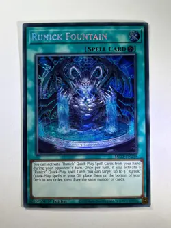 Runick Fountain MP23-EN239 Prismatic Secret Rare 1st Edition YuGiOh Card NM - Image 1