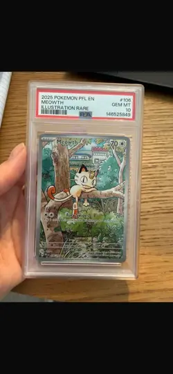 Pokemon Meowth 106/094 PSA 10 Gem Mint Illustration Rare Phantasmal Flames - Image 1