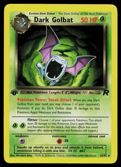 Pokemon Card - Dark Golbat Team Rocket 24/82 Rare 1st Edition - Image 1