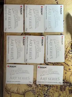 MTG Art Series Marvel’s Spider-Man Art Card LOT Gwen Peter No Gold Signed - Image 4
