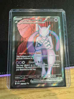 Pokemon Destined Rivals Team Rockets Mewtwo EX Full Art 213/182 English Card - Image 1