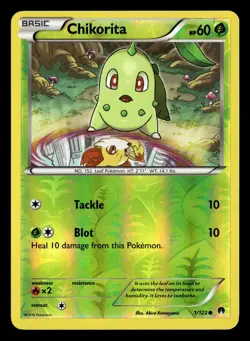 Chikorita 1/122 Reverse Holo Common BREAKpoint Pokemon Card - Image 2