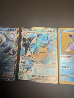 Pokemon Card Lot Blastoises Full Art Ex Radiant 184 -009 LP-MP - Image 4