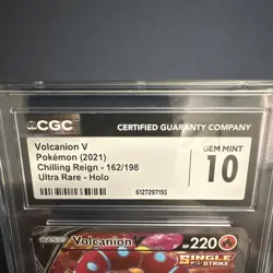 VOLCANION V 2021 POKEMON CARD CHILLING REIGN ULTRA RARE HOLO 162/198 CGC 10 - Image 3