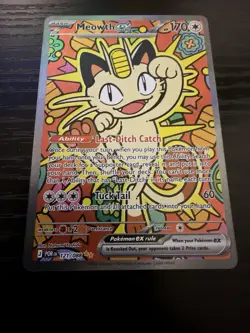 Meowth EX SIR Full Art Holo Rare Pokemon TCG Card 121/088 Perfect Order - Image 2