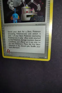 Swoop! Teleporter Trainer Pokemon 92/109 Trading Card Game Team Rocket Returns - Image 2