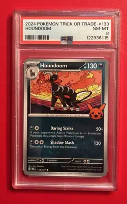 2024 Pokemon TCG Trick Or Trade Houndoom #133 PSA 8 Halloween Card RARE - Image 1
