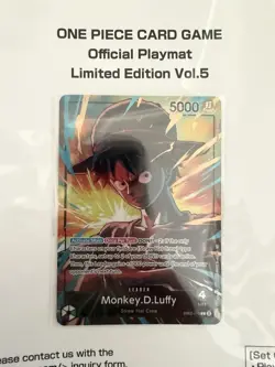One Piece Card Game Official Playmat Limited Edition Vol.5 + Promo Card IN HAND - Image 2
